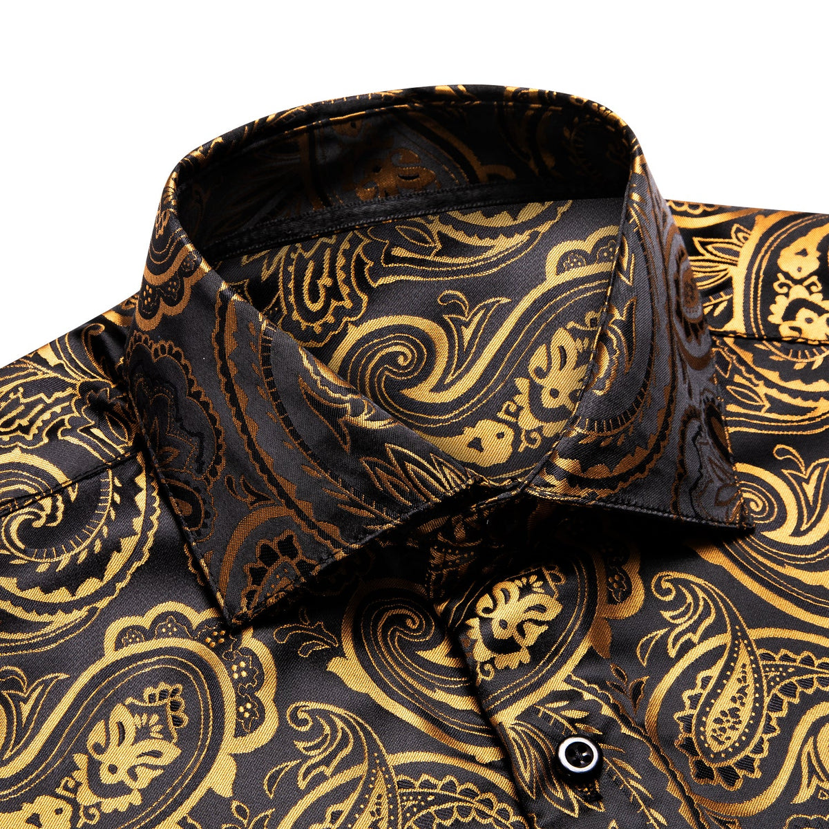 black and gold paisley shirt