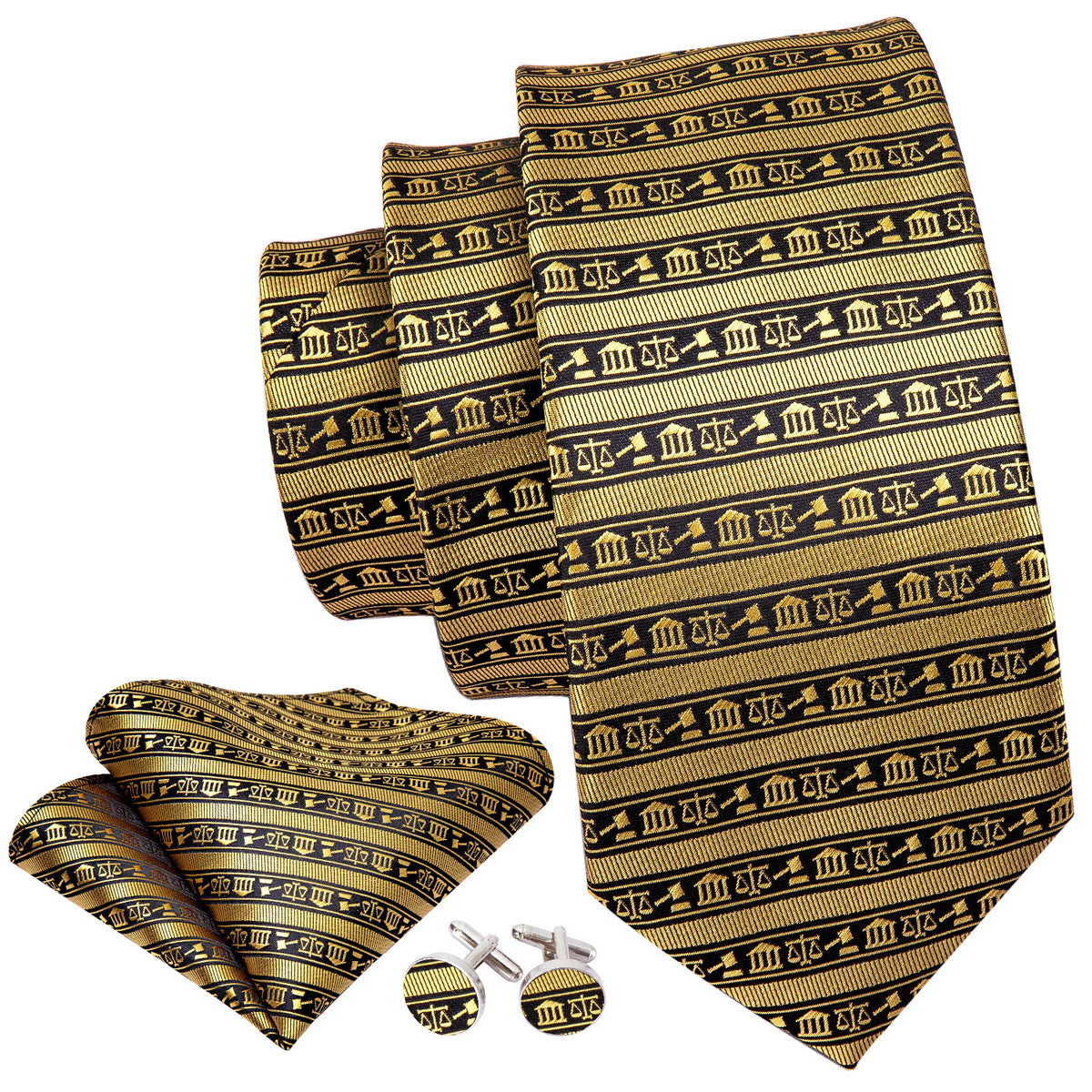 Greek Mythology Tie, Pocket Square and Cufflinks