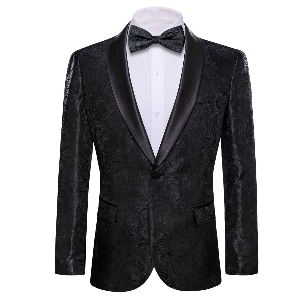 Black Paisley Tuxedo Jacket – Sophisticated Gentlemen