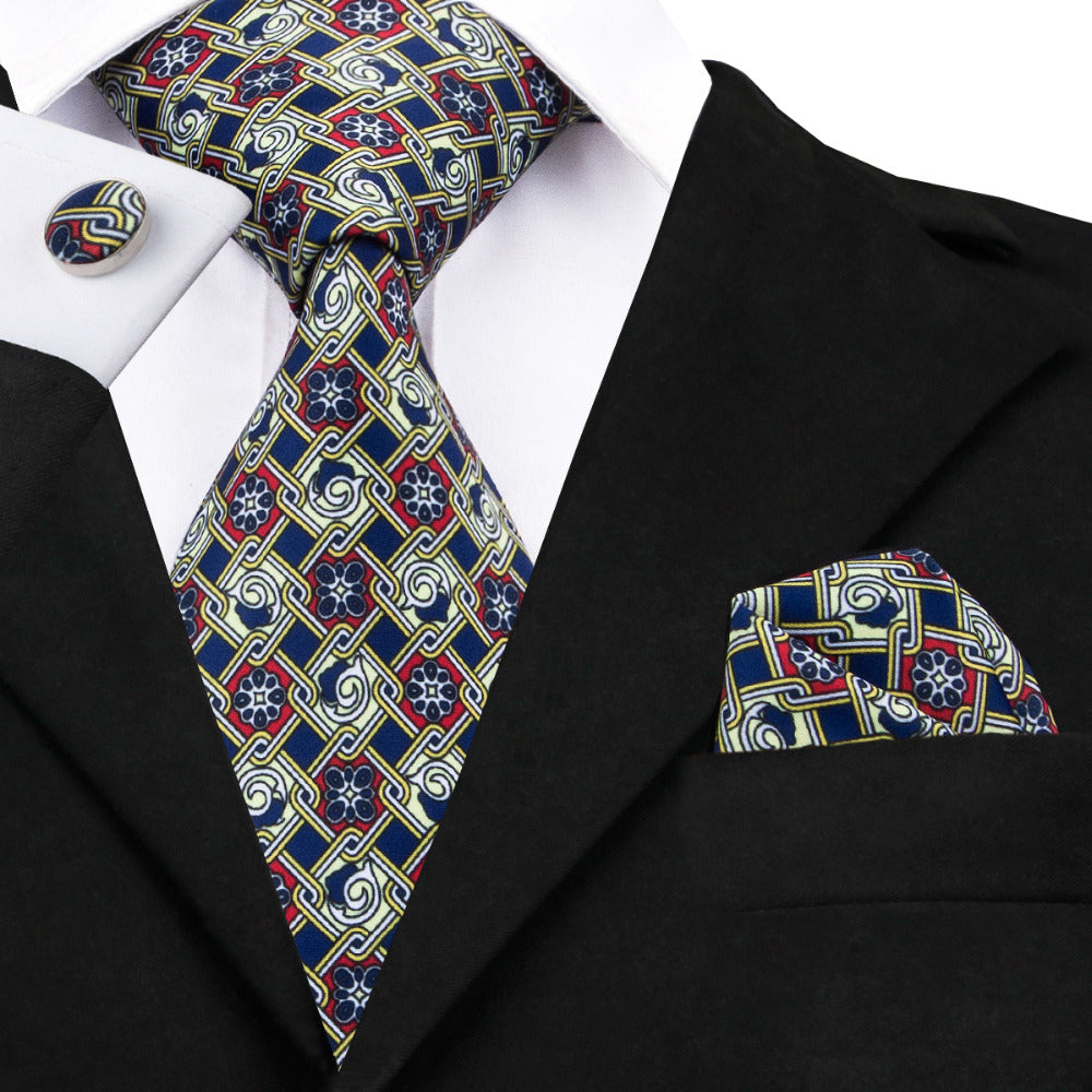 Venetian Glass Tie, Pocket Square and Cufflinks – Sophisticated Gentlemen