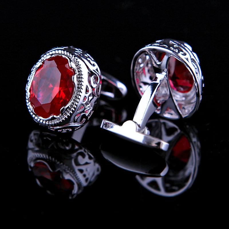 Men's Ruby crystal cufflinks, Men's Anniversary 2024 gift, Manhattan Sky line inspired.