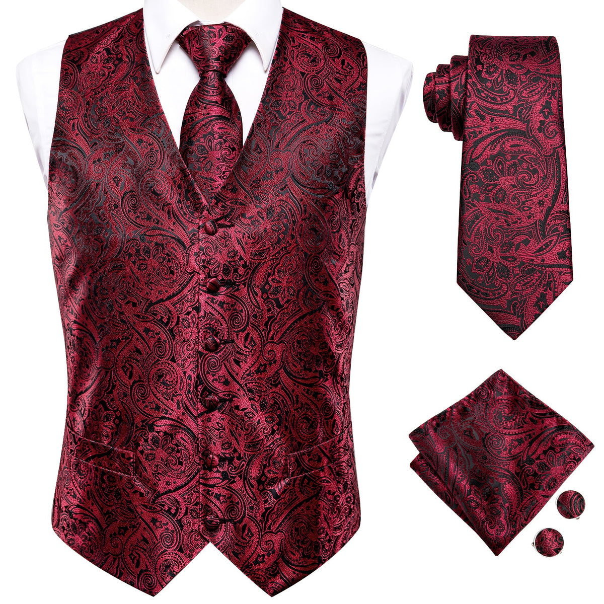 Red Wine Vest Set – Sophisticated Gentlemen