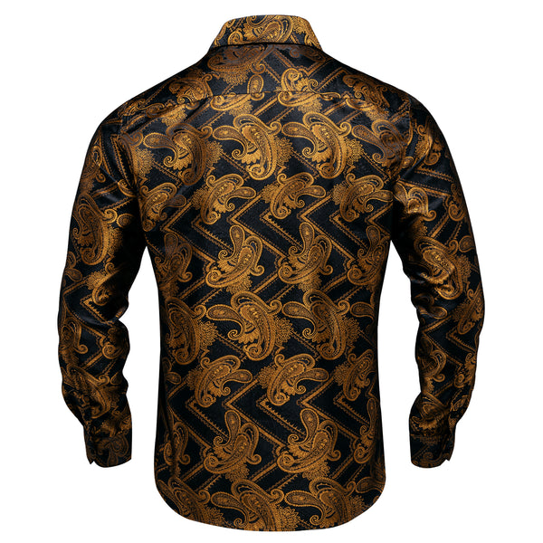 gold paisley shirt