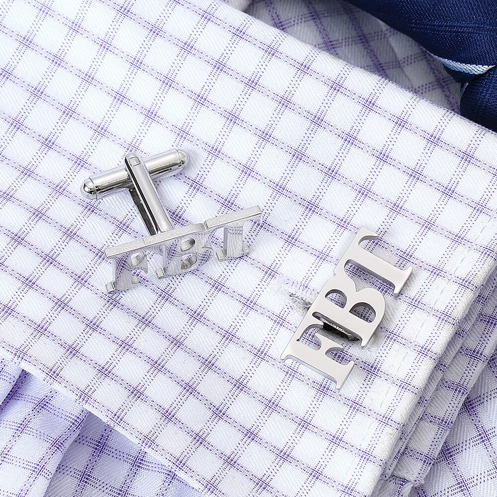 Personalized Suit Shirt Cufflinks Mens Custom name Initials Letter