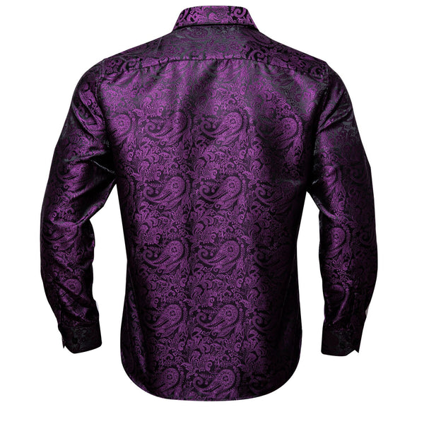 Purple and Black Paisley Dress Shirt