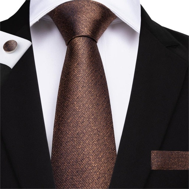 Sparkle Brown Tie Set – Sophisticated Gentlemen